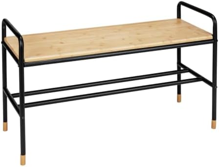 WENKO Shoe Bench Loft Factory Flair Shoe Rack with Shelf for up to 4 Pairs of...