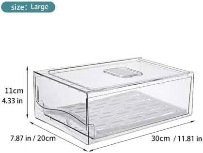 Diskary Fridge Organizer, Stackable Refrigerator Organizer Bins, Reusable Foo...