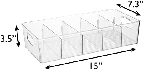 ClearSpace Pantry Storage Bins with Removable Dividers, XL, 2 Pack