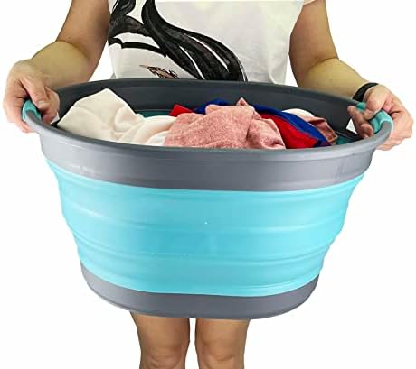 SAMMART 23L (6 Gallons) Collapsible Plastic Laundry Basket - Oval Tub/Basket ...