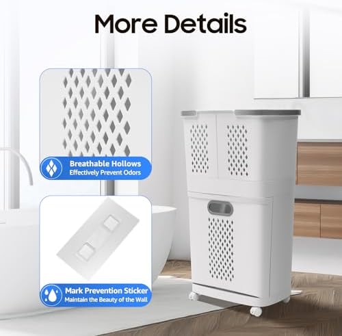 Removable Laundry Basket Classification Thickened Storage Rack White