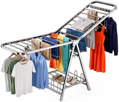 Stainless Steel Clothes Drying Rack, 71-Inch (180cm) Heavy Duty Rust-Resistan...