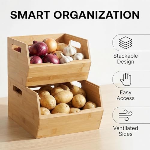 Bamboo Pantry Storage Bins