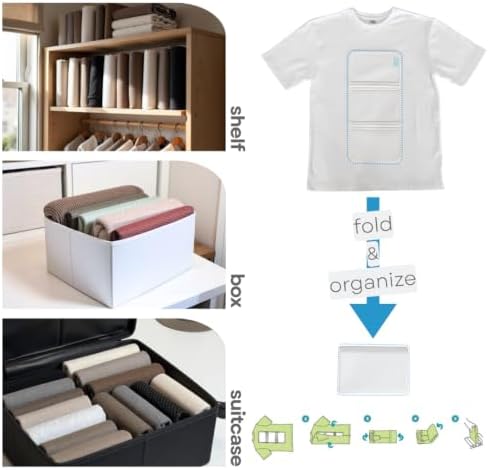 PLIIO 7-Pack Medium Filers Foldable Clothes Organizer Durable TShirt Folder