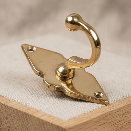 Unlacquered Solid Brass Wall Hooks – Heavy Duty Handmade Coat Hooks for Wall ...