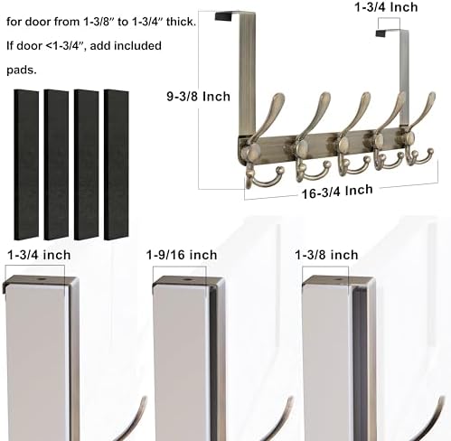 Dseap Over Door Hook 2.0 - Upgraded Version - Simple-Assembly, Strong, Heavy-...