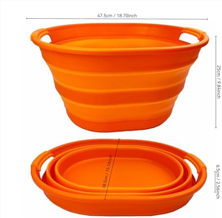 SAMMART 23L (6 Gallons) Collapsible Plastic Laundry Basket - Oval Tub/Basket ...