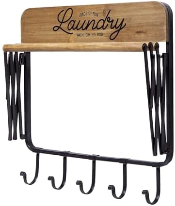 SOFFEE DESIGN Accordion Laundry Rack, Retractable Wall Mounted Racks, 3 Bars ...