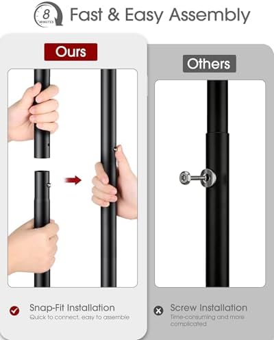 Sakugi Double Rod Clothes Rack Mesh Shelf & Hooks, 28.7x16.5x59.1, Black