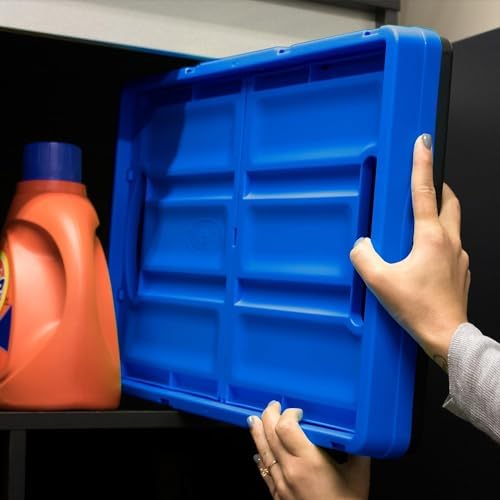 CleverMade Collapsible Storage Bins, 62L 3 Pack, 100 lb Stackable, Stone