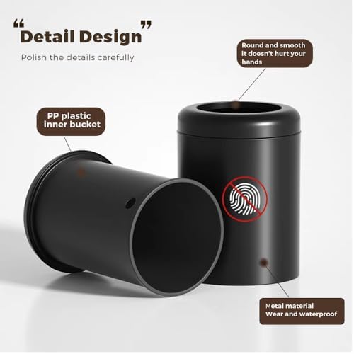 10L/2.6GAL Black Bathroom Trash Can
