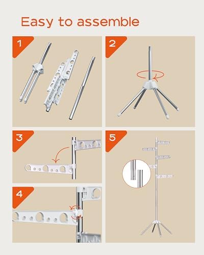 CASAMAYA Clothes Drying Rack Foldable, 70.9 inch Tripod Drying Rack for 35 Pi...