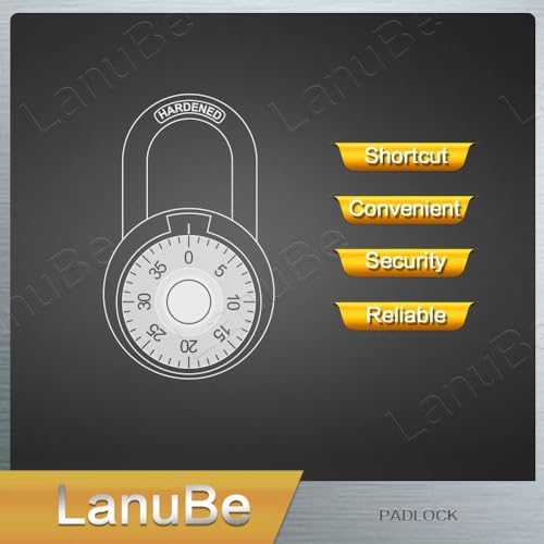 LanuBe Lock Standard Dial Combination Padlock 16 Pack Wide 2-in Red Dial