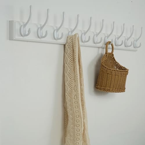 WEBI Coat Rack Wall Mount,10 Hooks,38 1/4" Long,Coat Hooks Wall Mounted,...