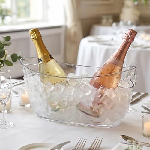 OBTANIM 2 Pack Clear Acrylic Ice Buckets Large Champagne Drink Cooler Storage...