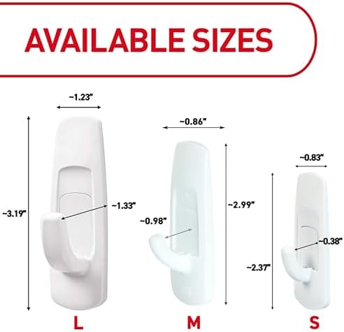 Command Large Utility Hooks, 14 Hooks and 16 Strips, Damage-Free Hanging Wall...