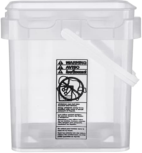 House Naturals 4 Gallon Food Grade Plastic Square Clear Bucket Pail with lid ...