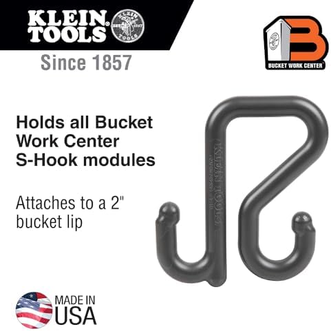 Klein Tools BC311 Lineman S-Hook for Utility Buckets - 2-Inch Lip, Connects t...