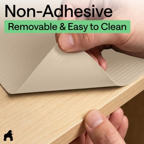 GORILLA GRIP Shelf Liner, Non-Adhesive Cabinet Liners, 20"x30' Beige