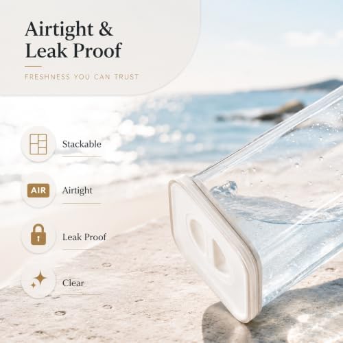Neoflam Smart Seal Airtight Food Storage Containers Set of 3, 1.75L Pantry Co...