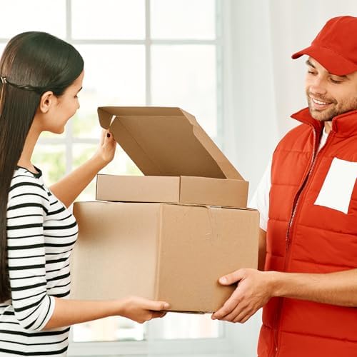 Famagic 13x10x2 Shipping Boxes Medium for Small Business, 30 Pack Brown Box