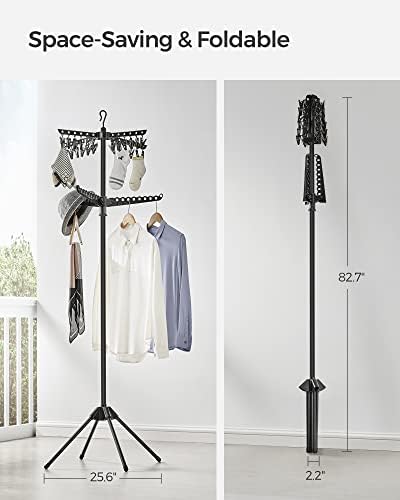 SONGMICS Clothes Drying Rack, 72.8-Inch Drying Rack, 3 Rotatable Arms