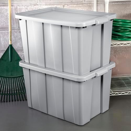 Sterilite Latching Tuff1 Tote Containers w/Lids, 30 Gallon, 8-Pack