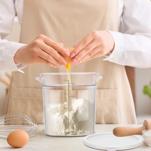 Suclain 4 Pcs 4 Qt Proofing Containers, Food Storage with Lids