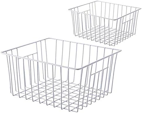 Slideep Freezer Baskets Storage Basket Organizers, Deep Wire Farmhouse Bins C...