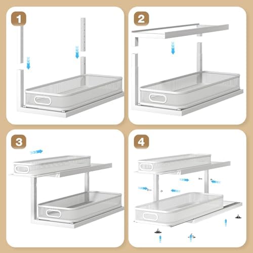 2-Pack 21.3 IN Depth Under Sink Organizer With Next-Gen Ball-Bearing Slides,S...