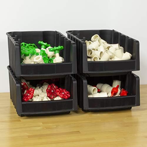 Akro-Mils 30718 Economy Stacking Shelf Plastic Storage Bins, (12-Inch x 8-3/8...