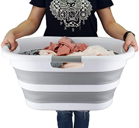 SAMMART 40L (10.5 gallon) Set of 2 Collapsible Plastic Laundry Hamper - Folda...