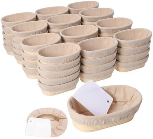 Gejoy 40 Sets Bread Proofing Baskets Bulk 10 Inch Banneton Dough Proofing Bow...