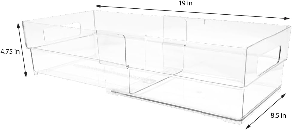 Isaac Jacobs 2-Pack Clear Expandable Storage Bins - Medium