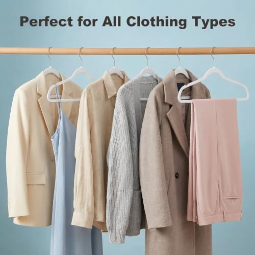 HOUSE DAY Ivory Plastic Hangers 50 Pack - Ultra-Thin Heavy Duty Non-Velvet
