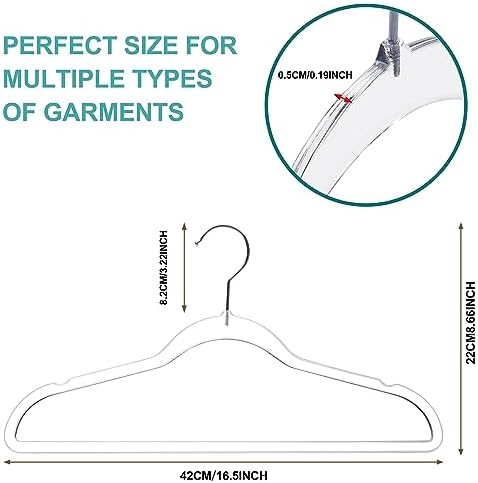 Quality Hangers Clear Plastic Hangers for Clothes | 50 Pack - 16.5 Inch | Hea...