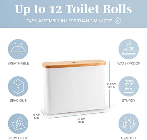 LONBET Toilet Paper Storage for 12 Rolls, Stackable & Foldable - The Ulti...