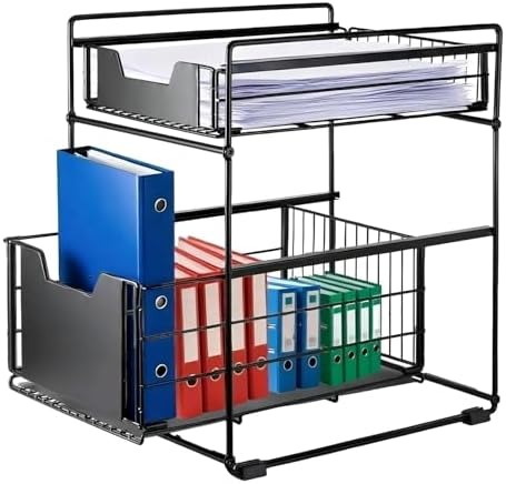 2 Tier Under Sink Organizer,Slide Out Kitchen Cabinet Organizer,Pull Out Pant...
