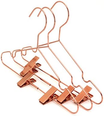 50 Pack 13" Rose Copper Gold Shiny Metal Wire Clothes Hangers with Clips...