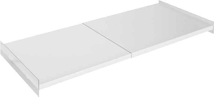 Expandable Closet Tension Shelf Organizers, 1 Pack Cabinet Rack Storage for Wardrobe Divider Shelves Pantry Cupboard Kitchen (White,15.8" D x 26"-38" W,1PCS)