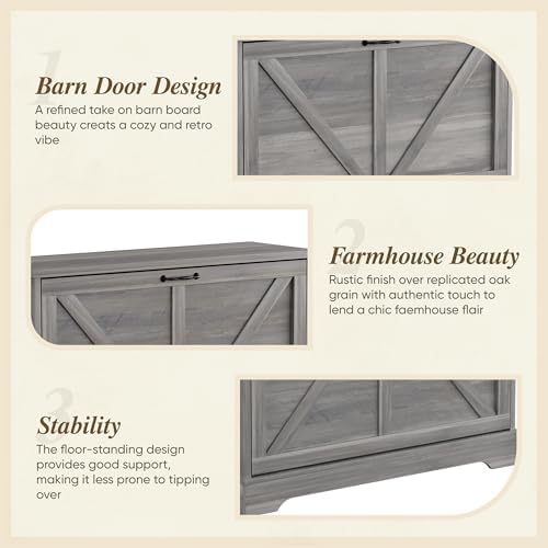 Semiocthome Farmhouse Shoe Storage Cabinet with 2 Flip Drawers, 31.5"(W)...