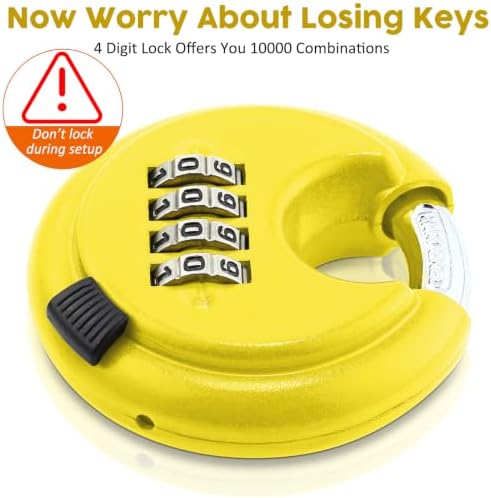 Maitys 10 Pack 4 Digit Combination Lock, Yellow