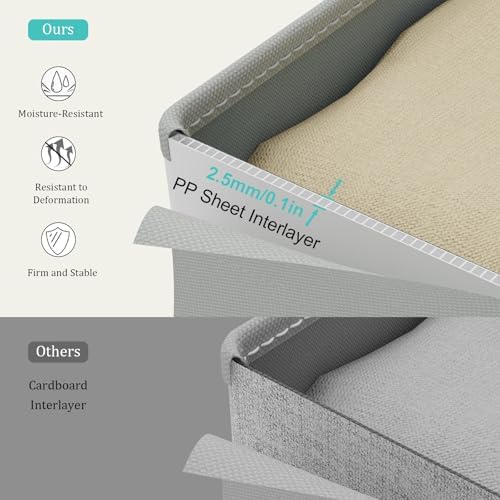 Narrow Storage Bins, Small Toilet Paper Storage, 4 Pack, Grey
