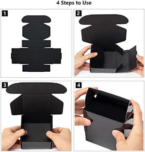 Timirog 9x6.5x2 Inches Black Shipping Boxes 25 Pack Corrugated Cardboard