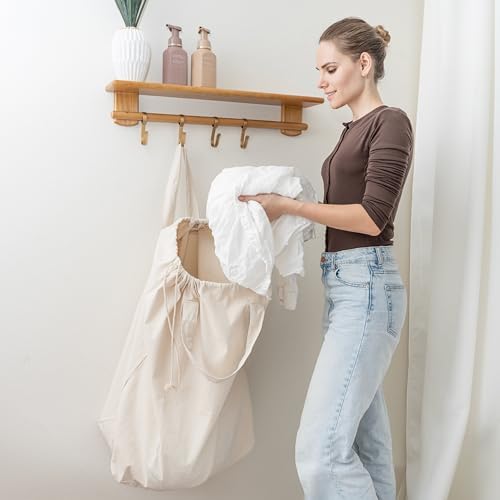 Canvas Laundry Bags - Extra Large, Heavy Duty, 100% Cotton Laundry Bag with S...