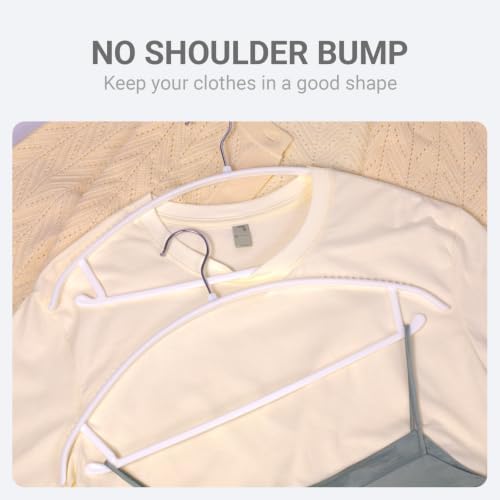 Amber Home 36 Pack White Plastic Hangers with 360° Swivel Hook