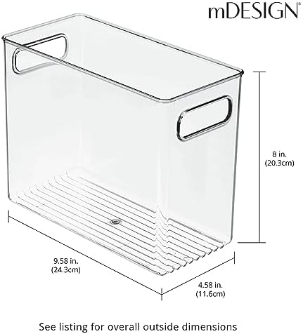 mDesign Plastic Modern Kitchen, Pantry Food Storage Container Bin w/ Handles ...