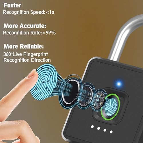Combination Lock for Locker, 9-Digit Keypad & Fingerprint Gym Locker Lock