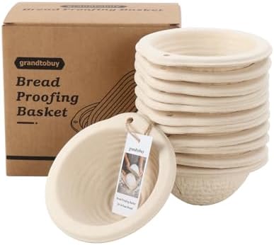 12-Pack Mini Banneton 5" Round Proofing Basket w/Liner