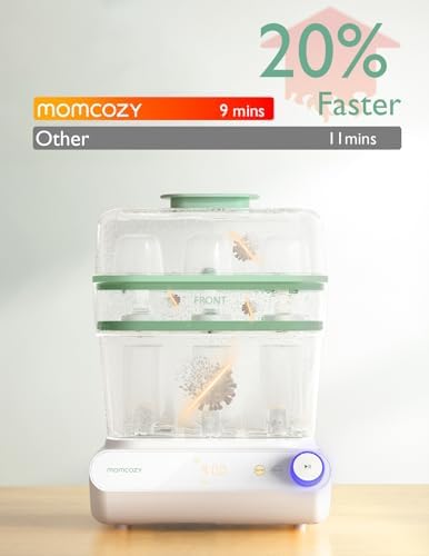Momcozy 3 Layers Large Bottle Sterilizer and Dryer & Momcozy Bottle Brush...
